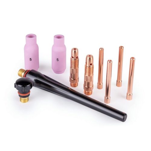 Набор комплектующих FoxWeld TIG17/18/26 (10 предметов: сопла №5-2шт., цанги 1,6мм-2шт., 2,4мм-2шт., корп.цанги 1,6 и 2,4, колп. длин./кор.) — изображение 2