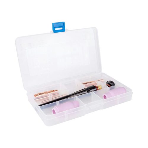 Набор комплектующих FoxWeld TIG17/18/26 (10 предметов: сопла №5-2шт., цанги 1,6мм-2шт., 2,4мм-2шт., корп.цанги 1,6 и 2,4, колп. длин./кор.) — изображение 3