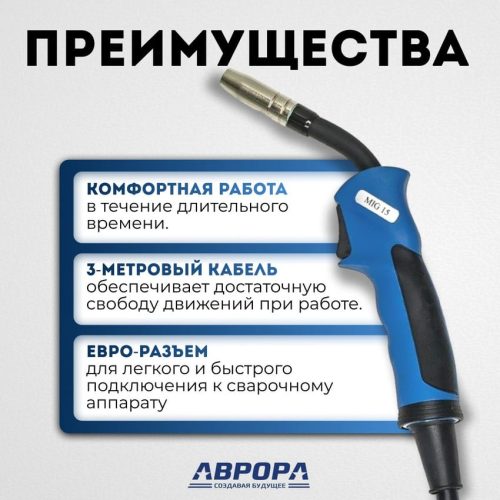 Горелка Aurora MIG 15 AIR COOL 180A (3м) — изображение 2
