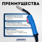 Горелка Aurora MIG 15 LIGHT AIR COOL 160A(35%) EURO - 3м — изображение 2