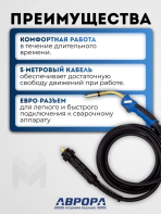 Горелка Aurora MIG 24 AIR COOL 250A (5м) — изображение 2