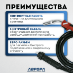 Горелка Aurora MIG 25 AIR COOL 230A (60%) EURO 5m — изображение 2