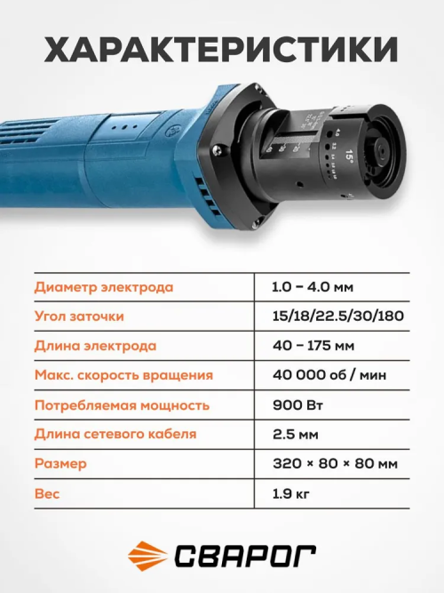 Инструмент для заточки вольфрамовых электродов TIG Grind Master Сварог — изображение 4