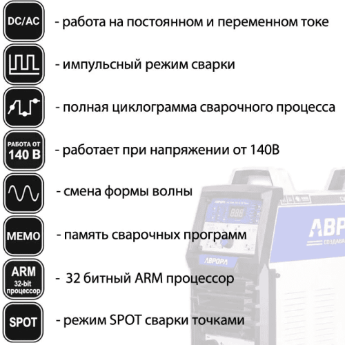 Сварочный инвертор Аврора Система 200 AC/DC ПУЛЬС v2.2 — изображение 4