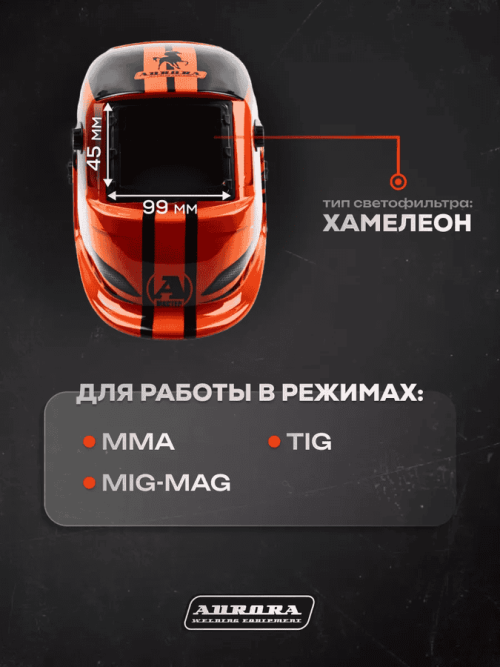 Сварочная маска Aurora A-777 (автомастер) — изображение 3