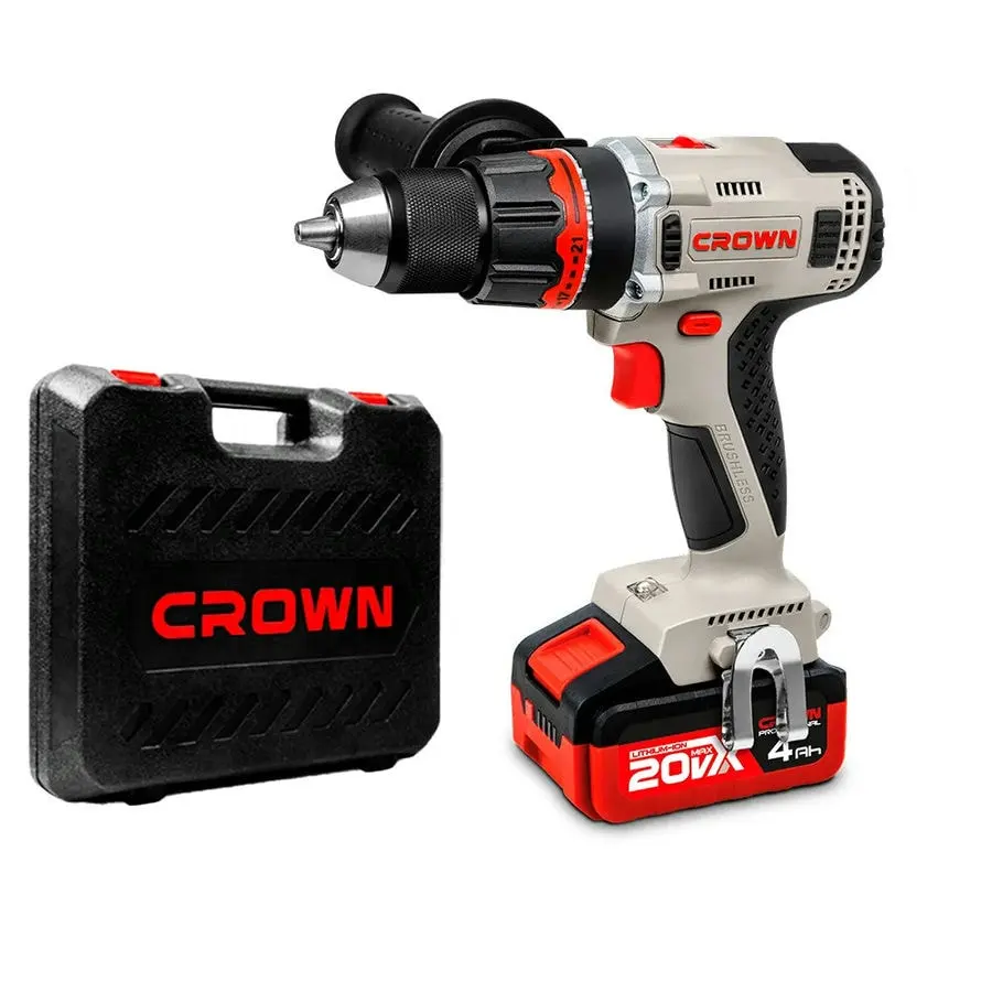 Дрель-шуруповерт аккумуляторная CROWN CT21090HMX-4 BMC — изображение 1