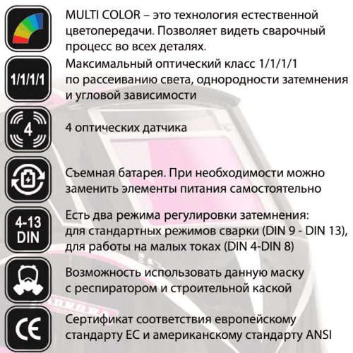 Маска сварочная Aurora SUN-9 MAX EXPERT (True color) — изображение 2
