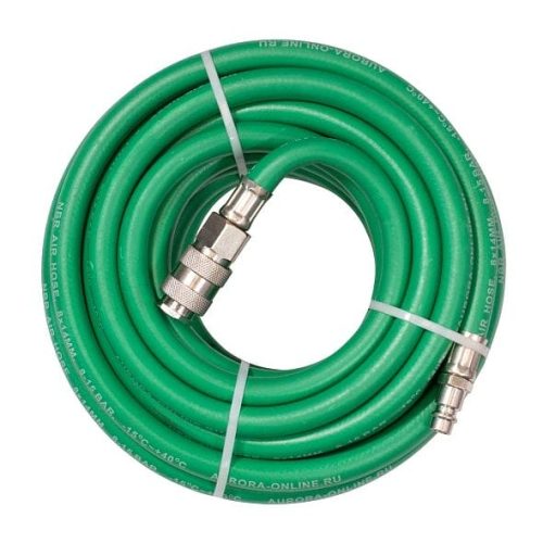 Шланг воздушный Aurora NBR 8x14мм, 10м с быстросъёмами (зелёный) — изображение 2