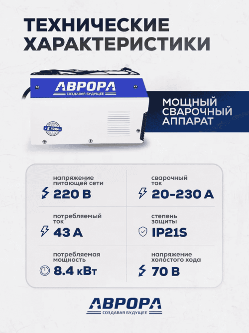 Сварочный инвертор АВРОРА Вектор 2300 (кейс) — изображение 3