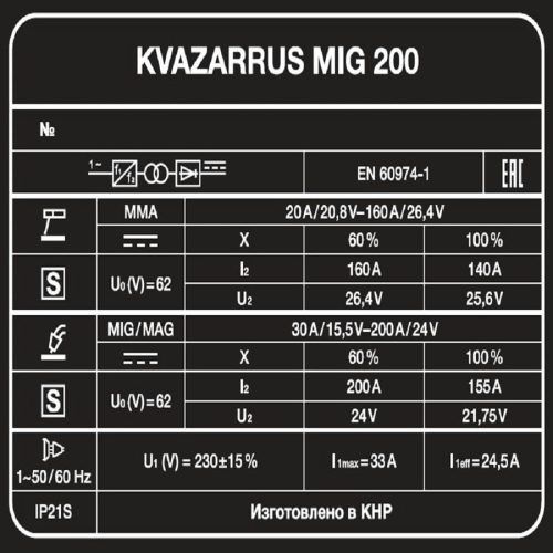 Сварочный полуавтомат KVAZARRUS MIG 200 — изображение 9
