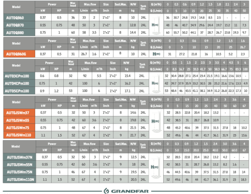 Насосная станция AUTOGJSm1100S1 GRANDFAR — изображение 3