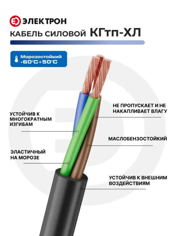 Удлинитель Электрон КГ 3х1,5 50м, Катушка металл, IP44, С заземелением — изображение 5