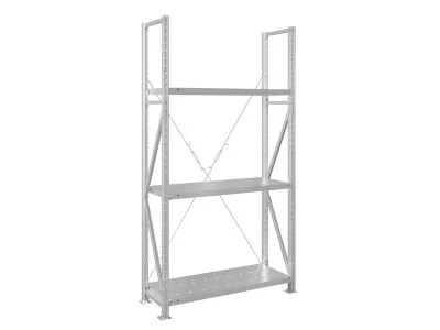 Стеллаж MS U 2000x1000x400/3 перфорированные полки — изображение 1