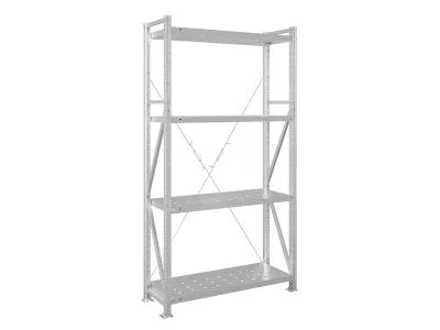 Стеллаж MS U 2000x1000x400/4 перфорированные полки — изображение 1