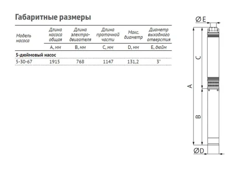 Насос погружной скважинный UNIPUMP ЭЦВ 5-30-67 — изображение 4