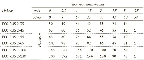 Погружной скважинный насос ECO RUS 2-55 (0,75 кВт, 1 м) — изображение 6