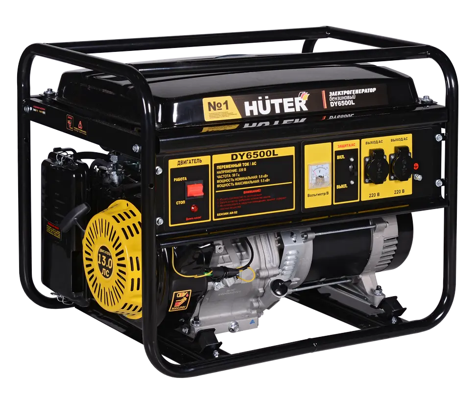 Портативный бензогенератор Huter DY6500L — изображение 4