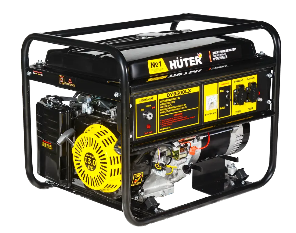 Портативный бензогенератор Huter DY6500LX — изображение 3